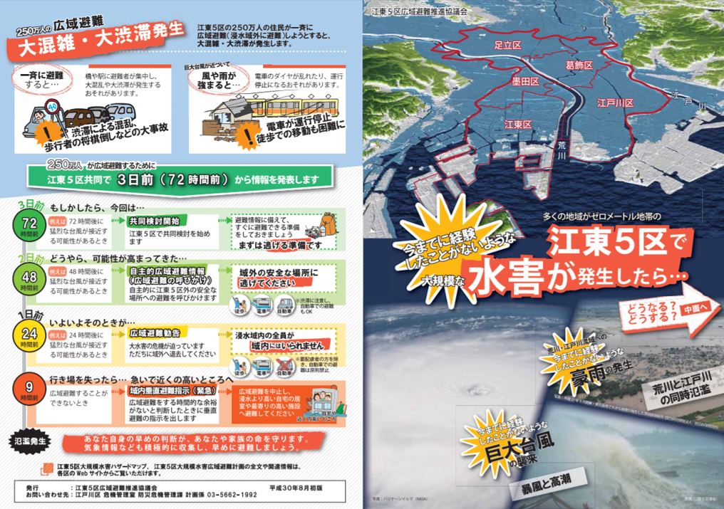 江東5区大規模水害広域避難計画 および 江東5区大規模水害ハザードマップ の公表 江東5区 Team防災ジャパン